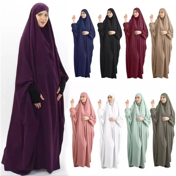 RESTOCKED One piece overhead khimar abaya dress Muslim prayer dress Islamic - Picture 4 of 4